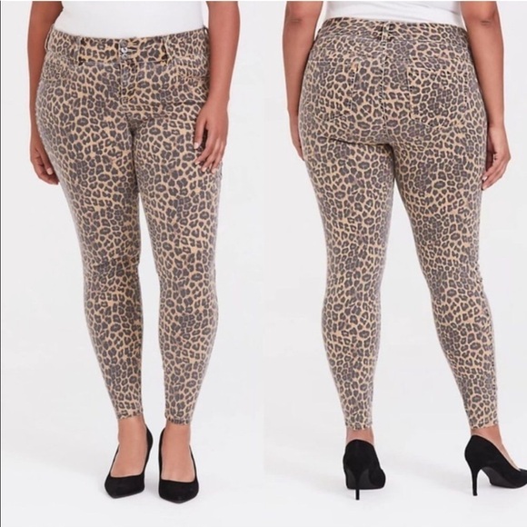 Torrid leopard print jeggings stretchy 16 - Picture 1 of 10
